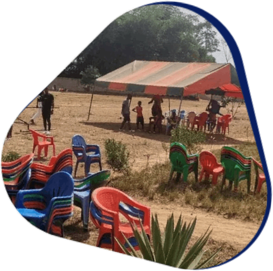 Chairs near a shaded area