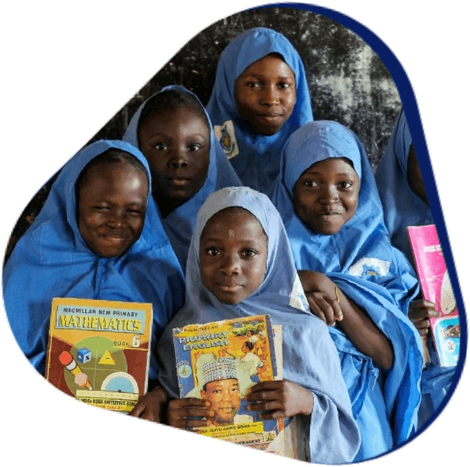 Girls holding books together