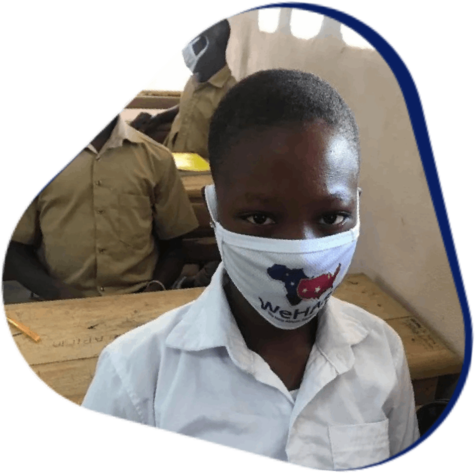 Child wearing a face mask

