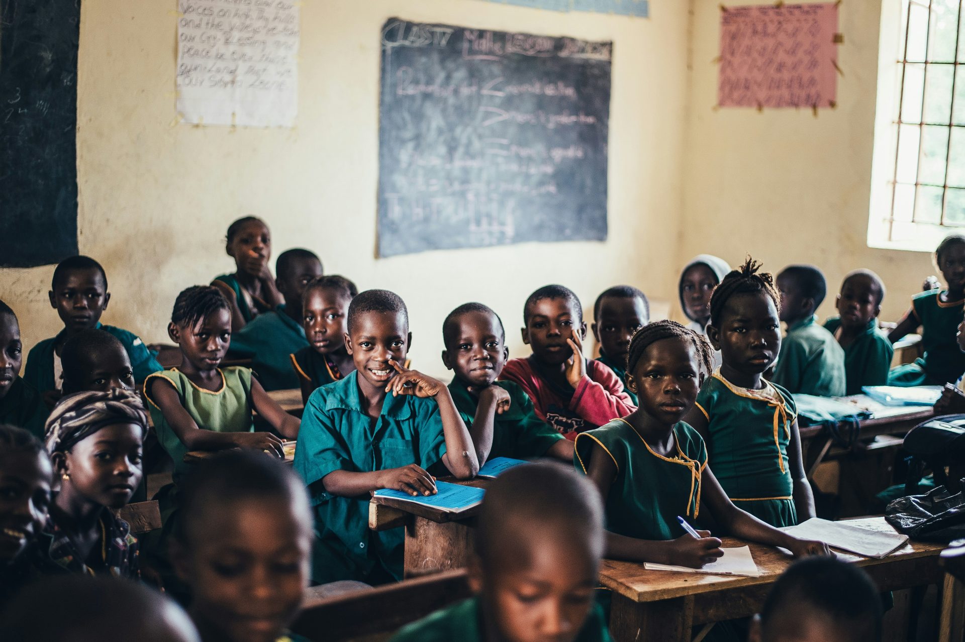 Children attentively listening in classroom